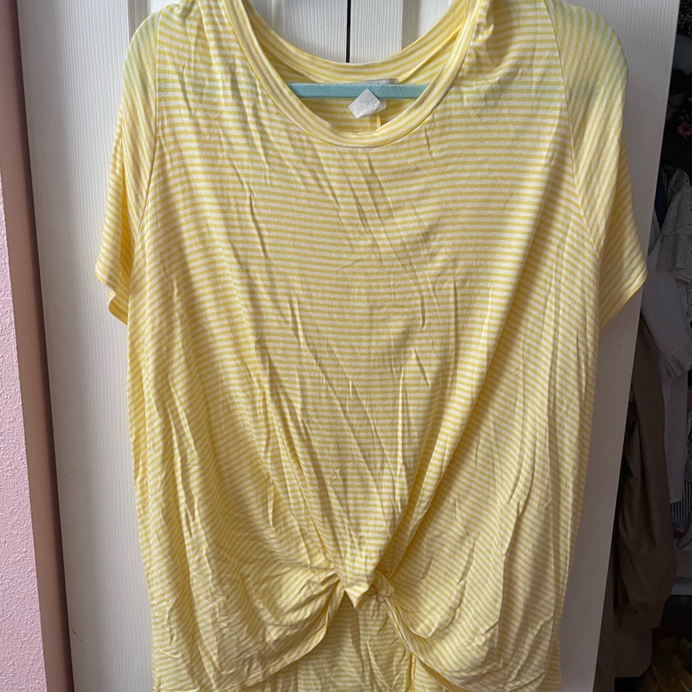 Yellow Striped Short Sleeve Tee